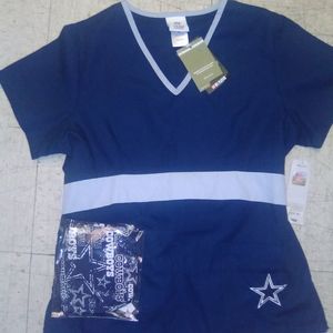 Cowboys scrub Top & Cap